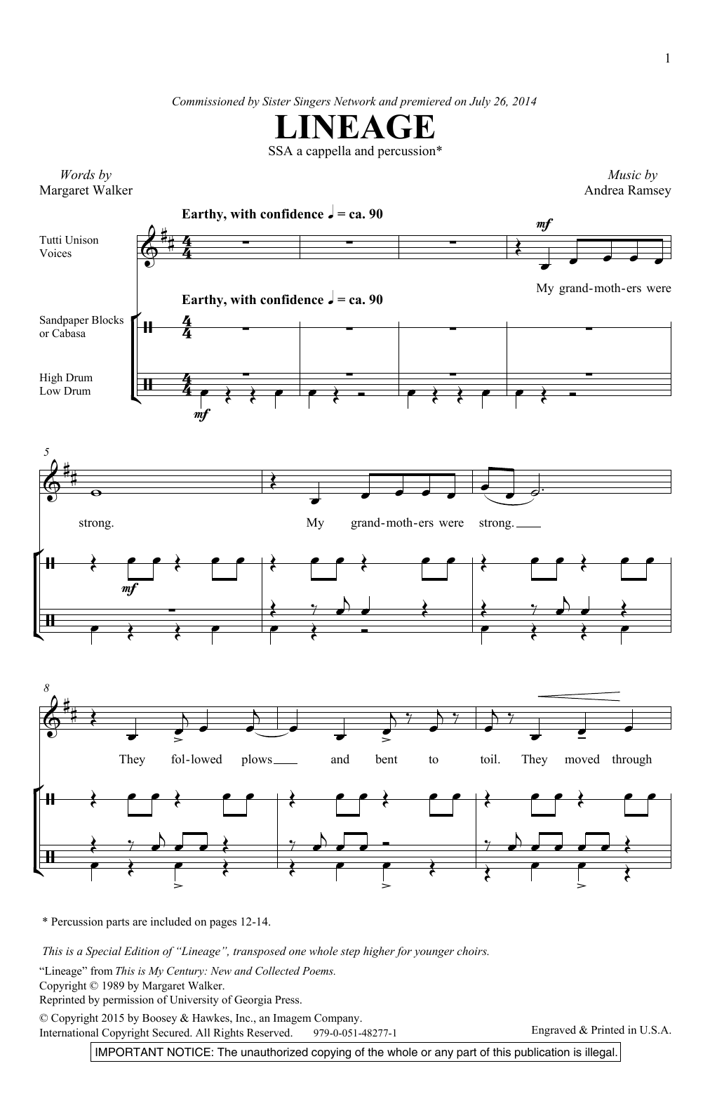 Download Andrea Ramsey Lineage Sheet Music