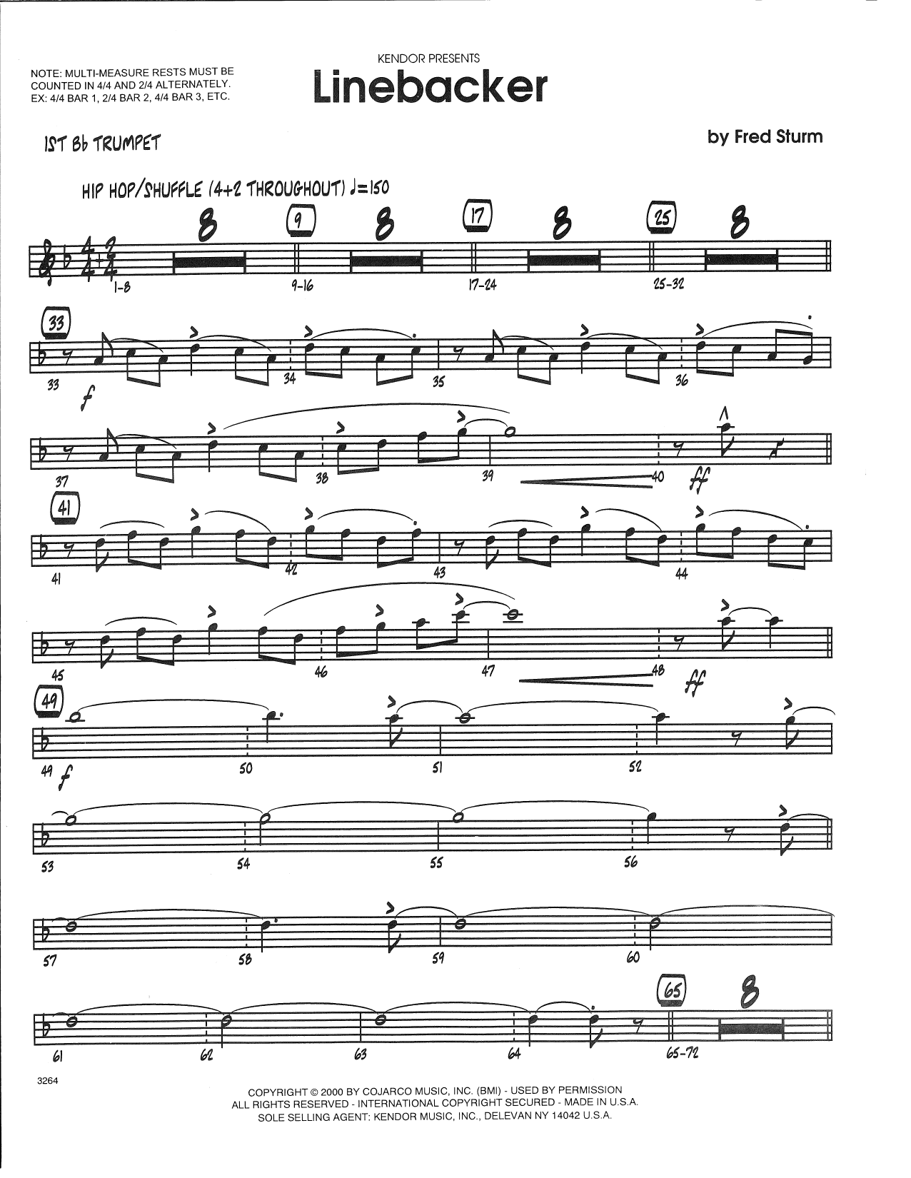 Download Fred Sturm Linebacker - 1st Bb Trumpet Sheet Music