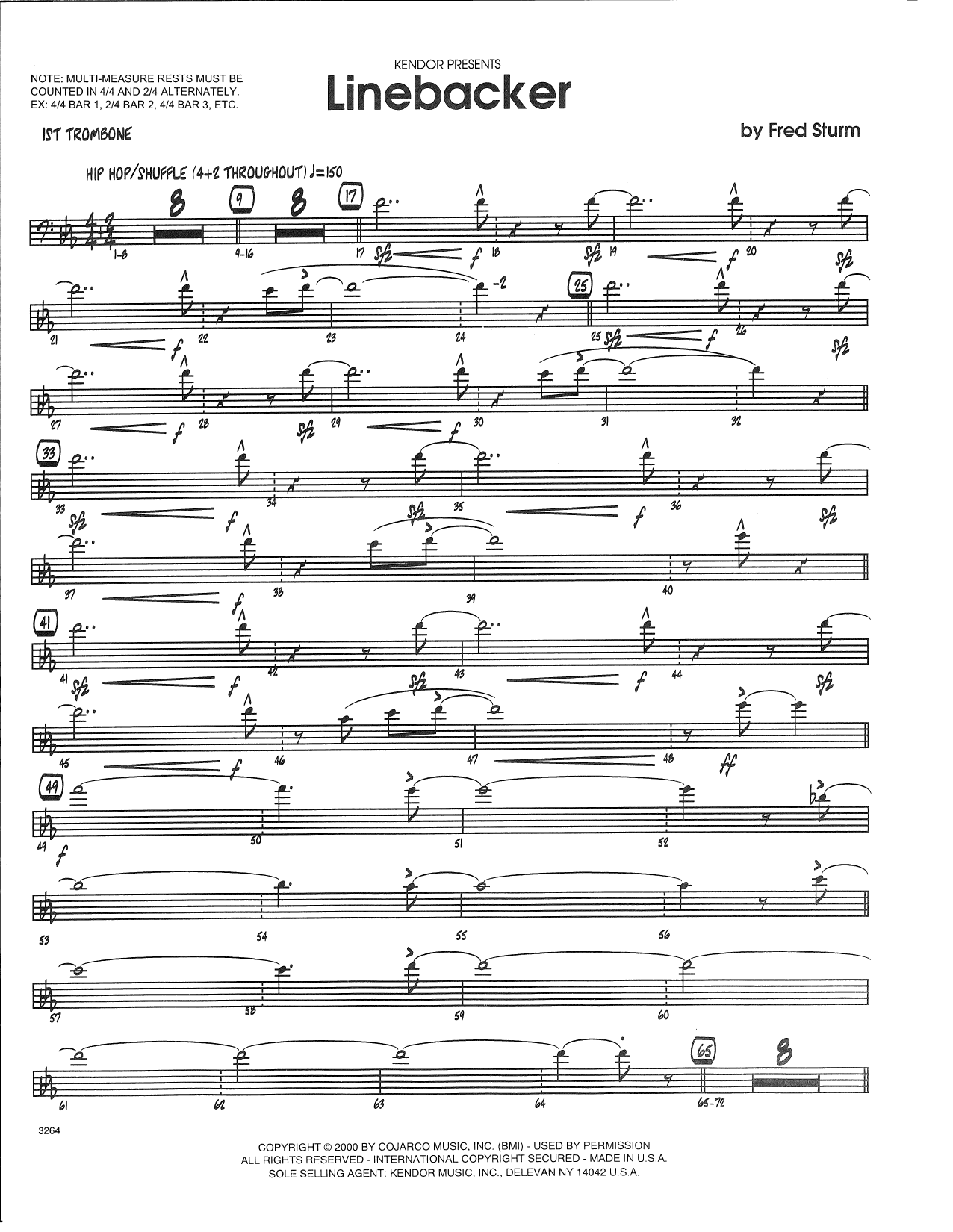 Download Fred Sturm Linebacker - 1st Trombone Sheet Music