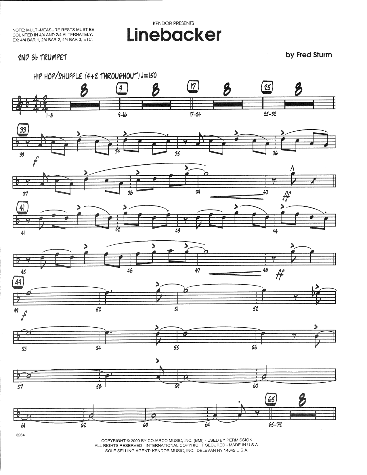 Download Fred Sturm Linebacker - 2nd Bb Trumpet Sheet Music