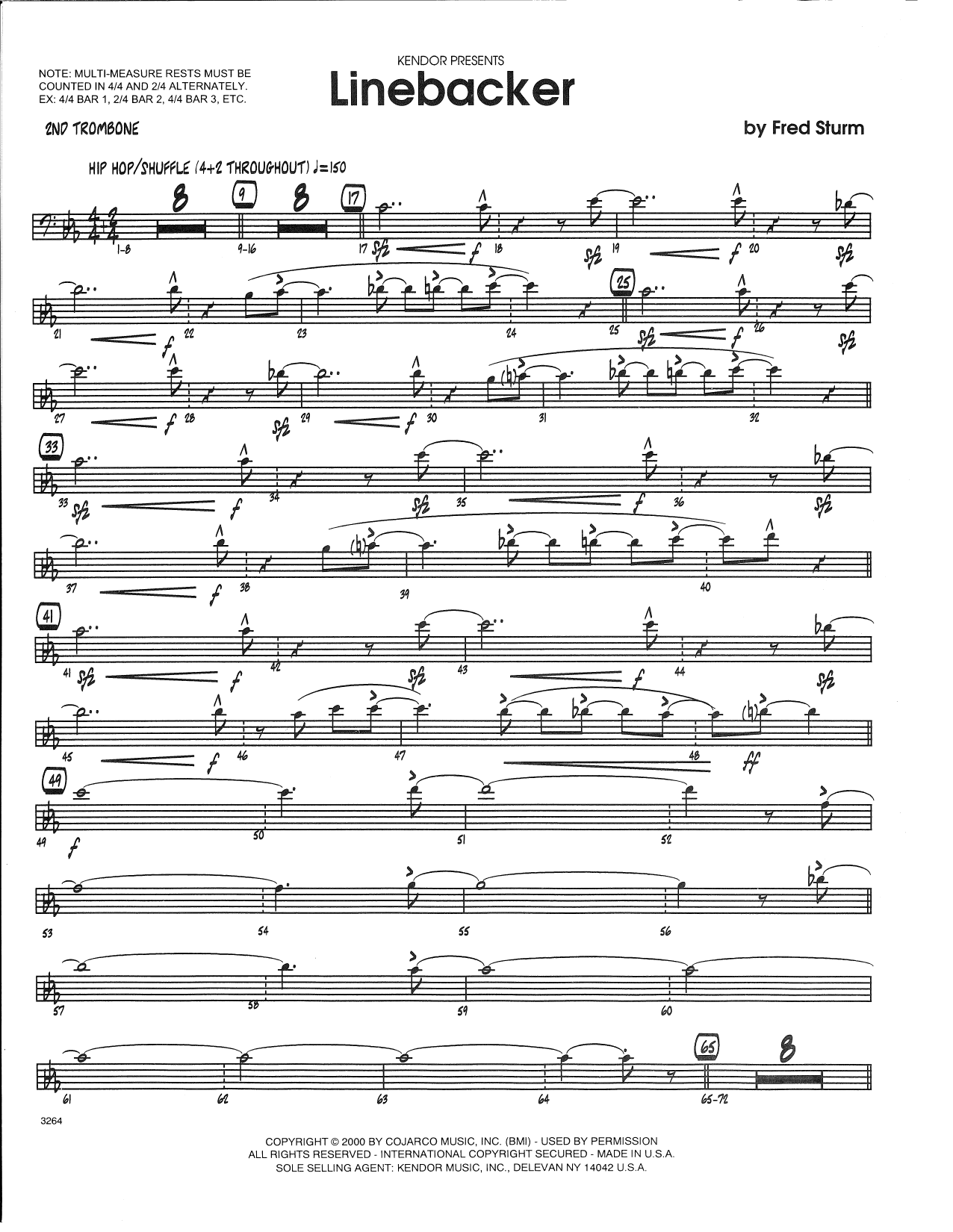 Download Fred Sturm Linebacker - 2nd Trombone Sheet Music