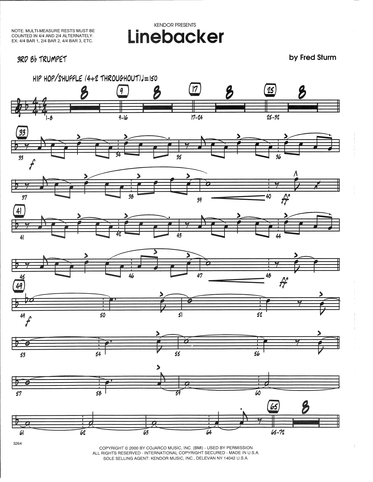 Download Fred Sturm Linebacker - 3rd Bb Trumpet Sheet Music