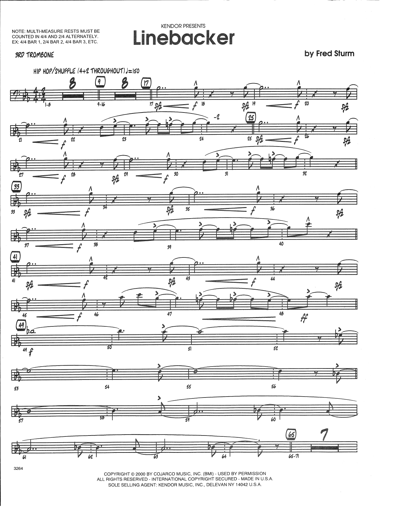 Download Fred Sturm Linebacker - 3rd Trombone Sheet Music