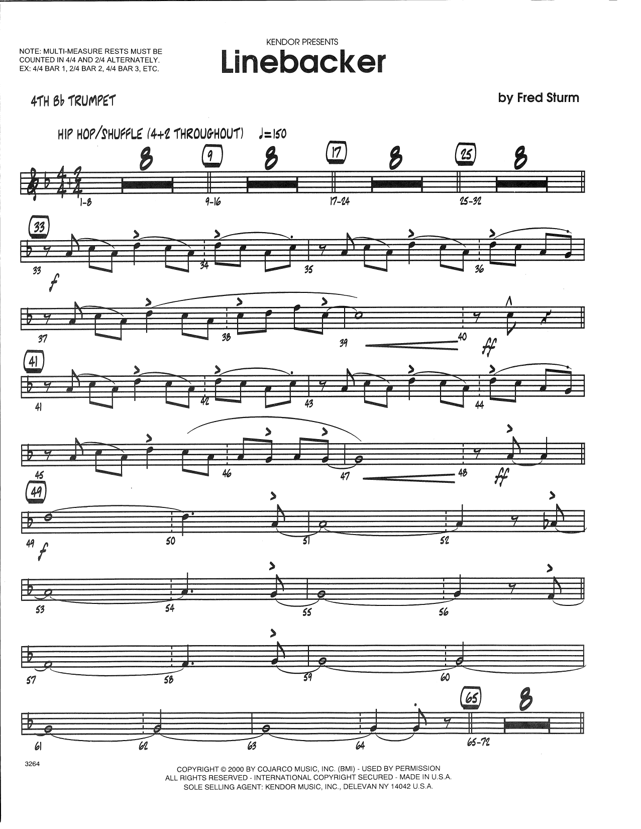 Download Fred Sturm Linebacker - 4th Bb Trumpet Sheet Music