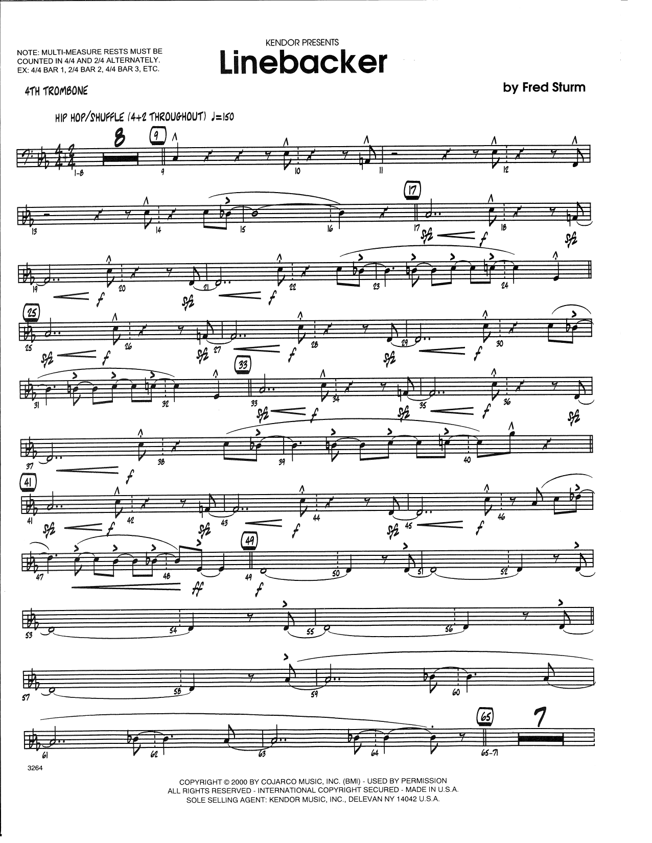 Download Fred Sturm Linebacker - 4th Trombone Sheet Music