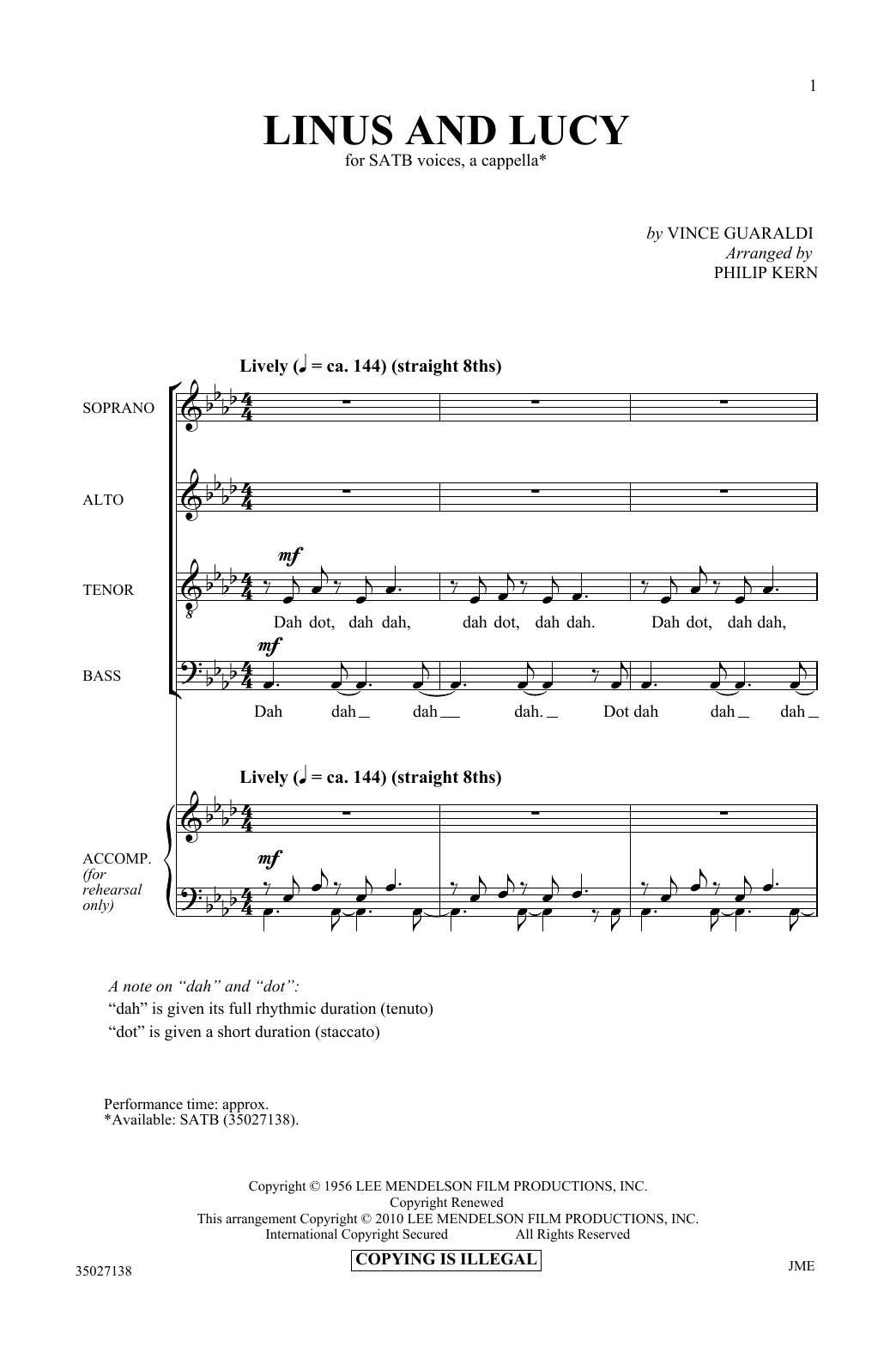 Download Philip Kern Linus And Lucy Sheet Music