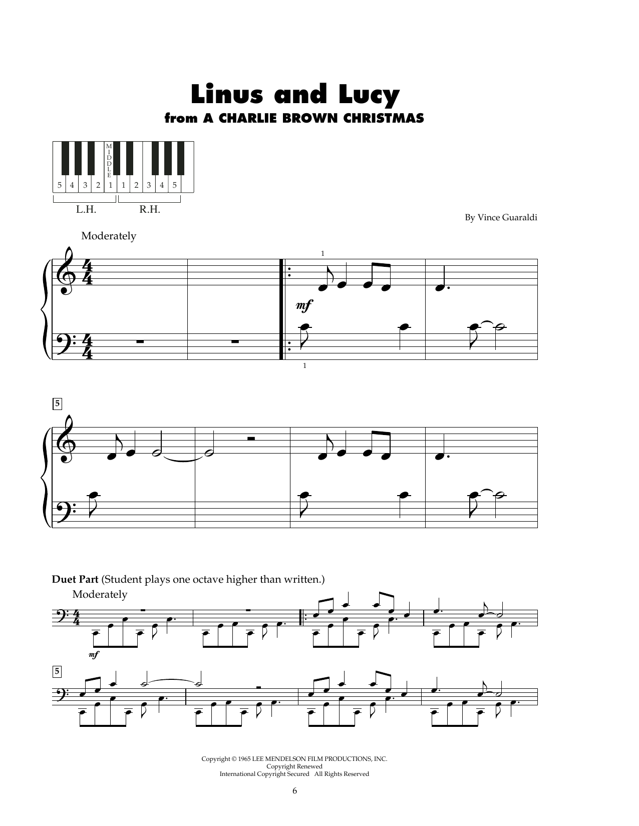 Download Vince Guaraldi Trio Linus And Lucy Sheet Music