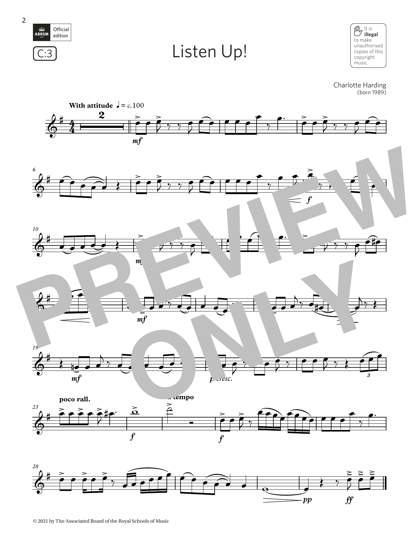 Download Charlotte Harding Listen Up! (Grade 3 List C3 from the AB Sheet Music
