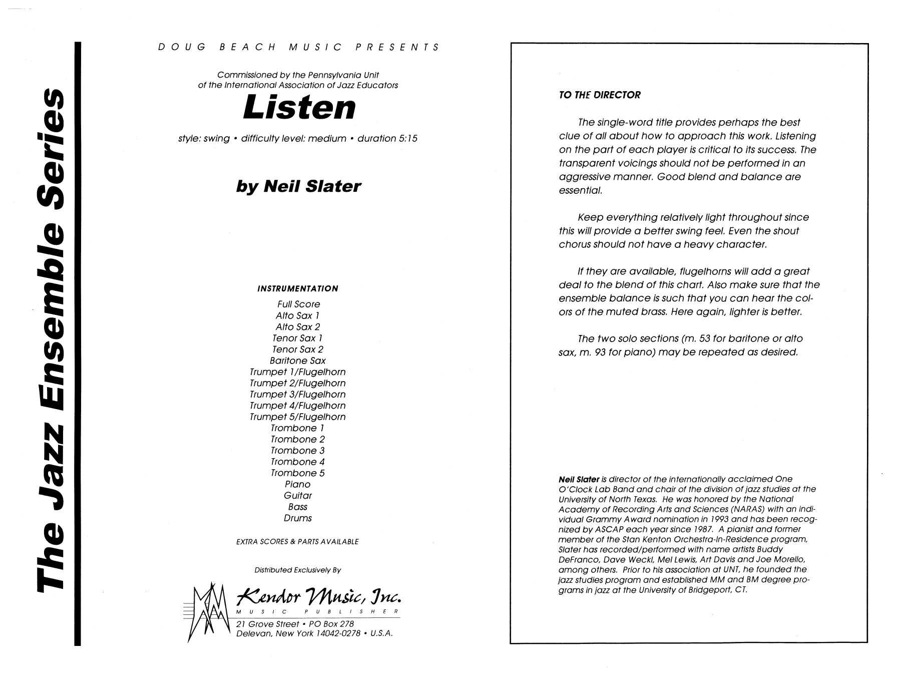 Download Neil Slater Listen - Full Score Sheet Music