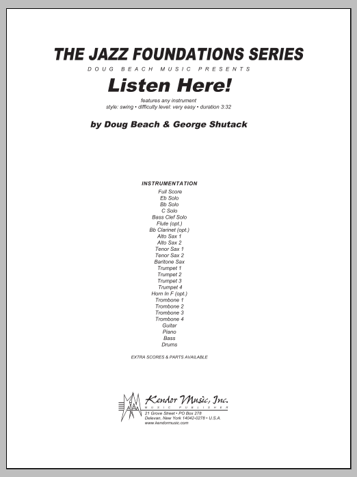 Download Beach, Shutack Listen Here! - Full Score Sheet Music