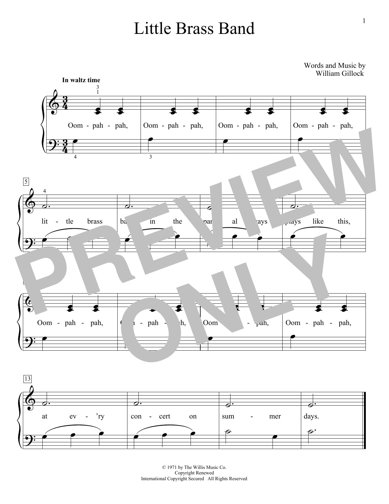 Download William Gillock Little Brass Band Sheet Music