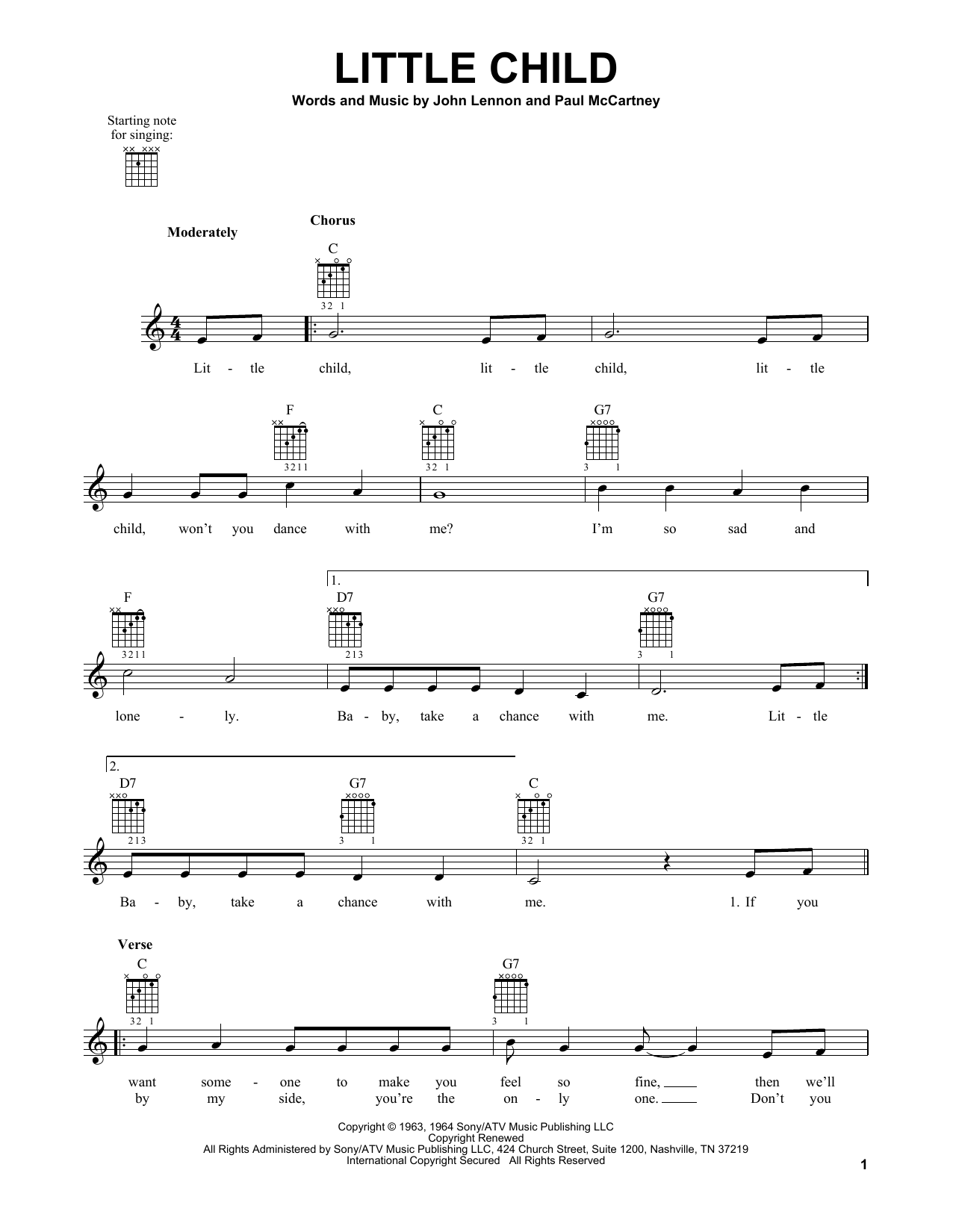 Download The Beatles Little Child Sheet Music