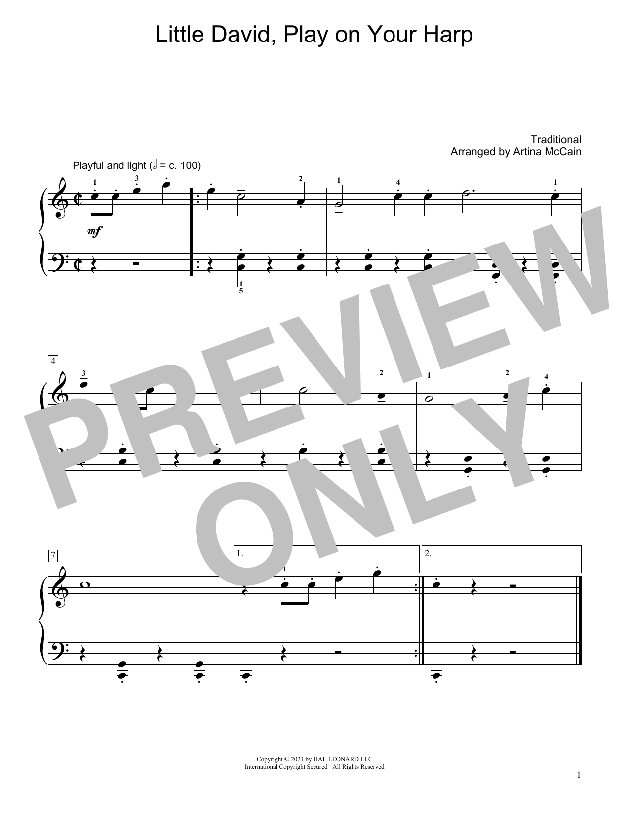 Download Traditional Little David, Play On Your Harp (arr. A Sheet Music