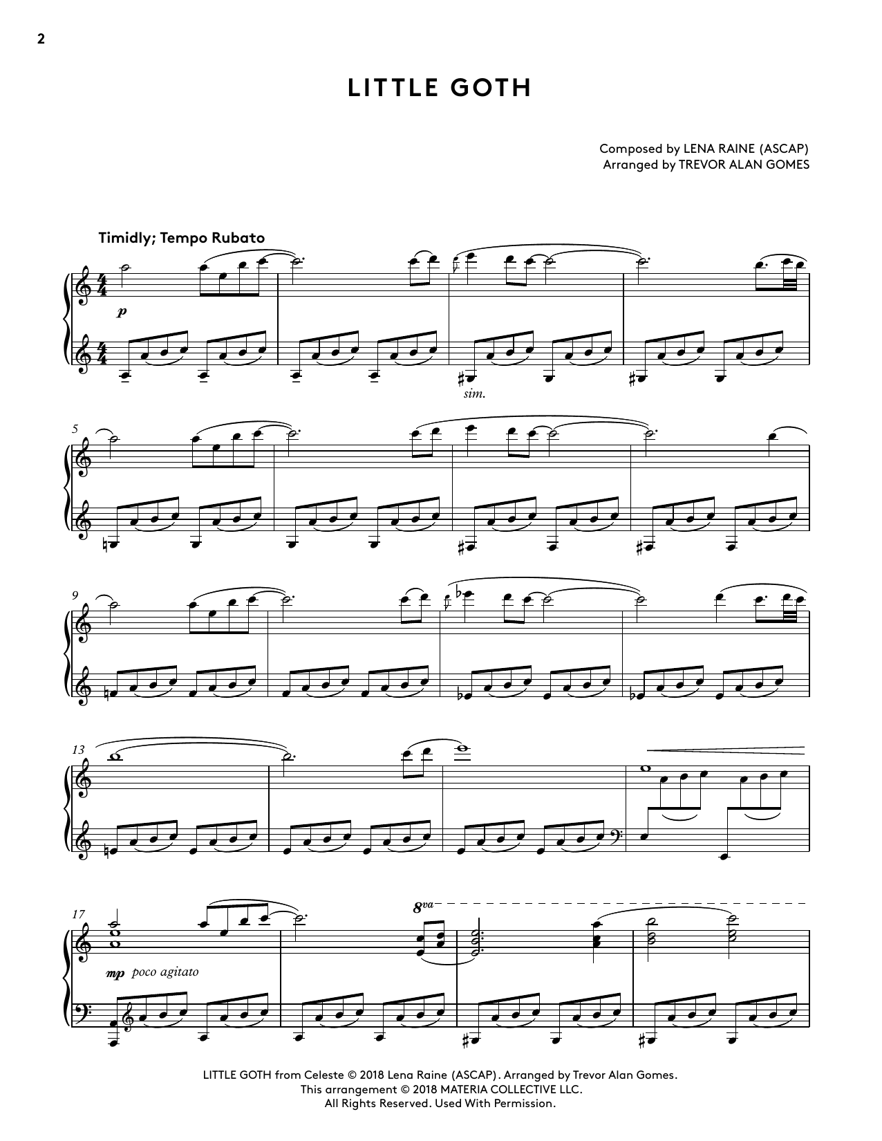 Download Lena Raine Little Goth (from Celeste Piano Collect Sheet Music