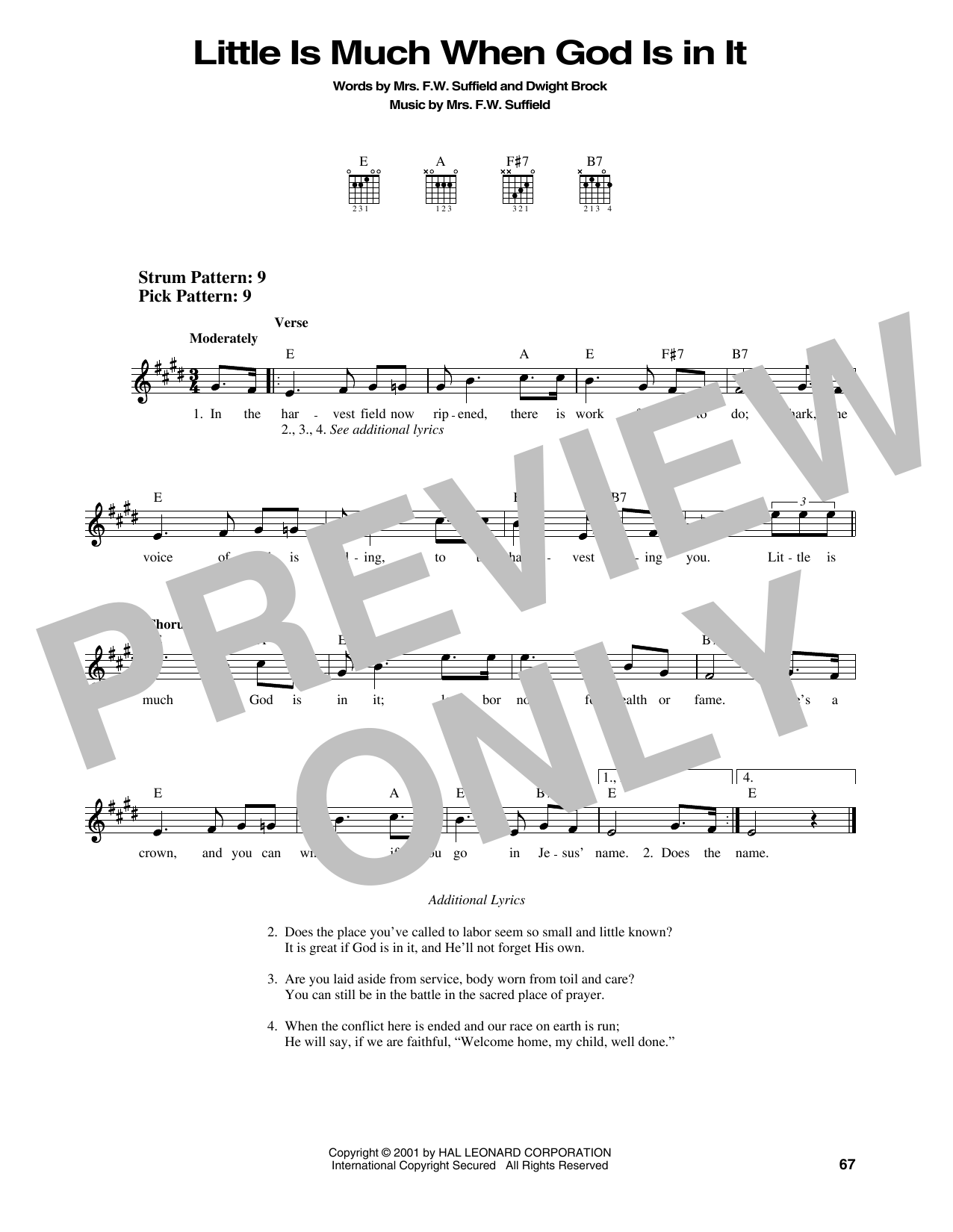 Dwight Brock Little Is Much When God Is In It sheet music notes printable PDF score