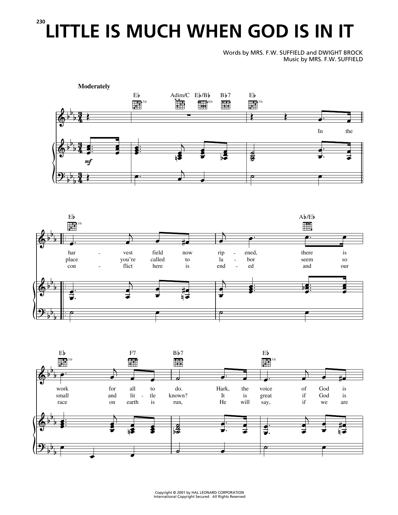 Dwight Brock Little Is Much When God Is In It sheet music notes printable PDF score