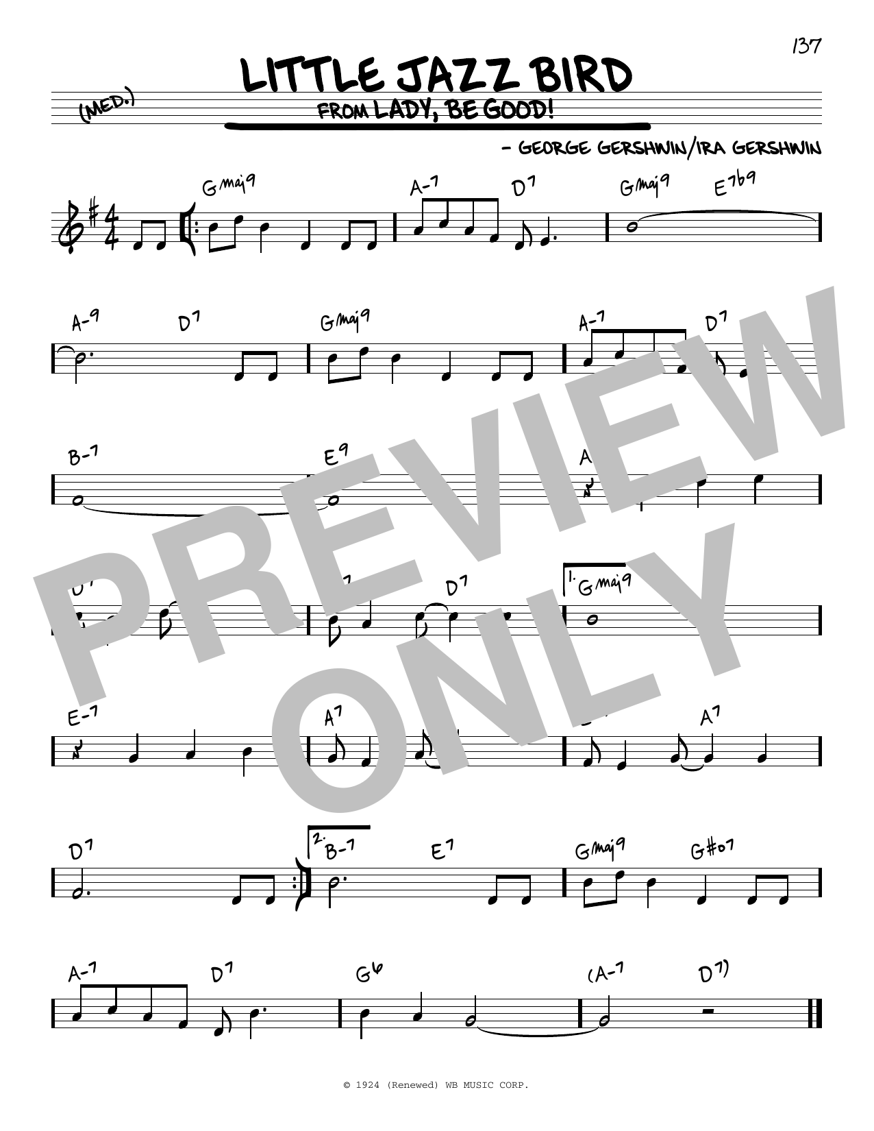 Download George Gershwin Little Jazz Bird Sheet Music