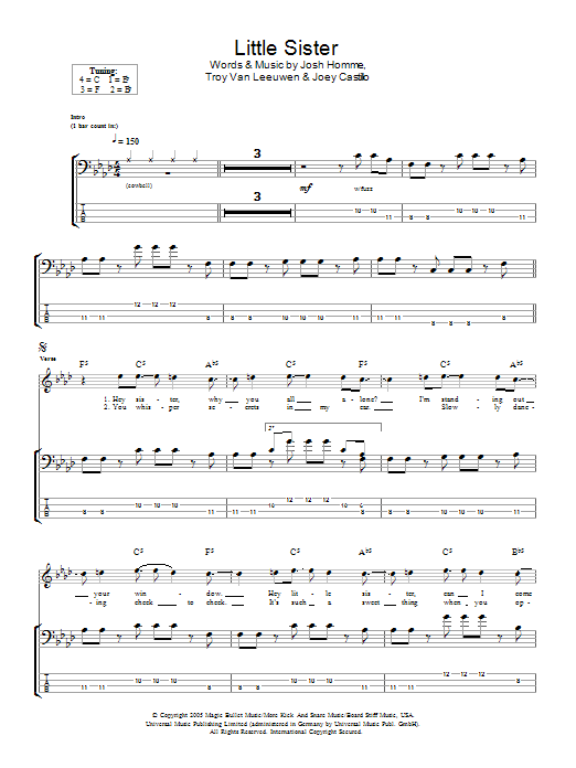 Download Queens Of The Stone Age Little Sister Sheet Music
