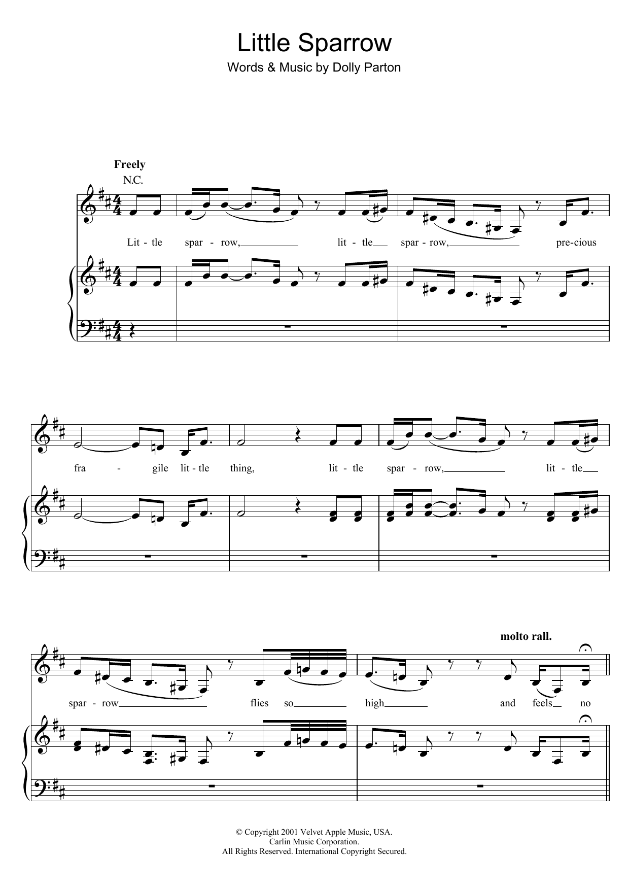 Download Dolly Parton Little Sparrow Sheet Music