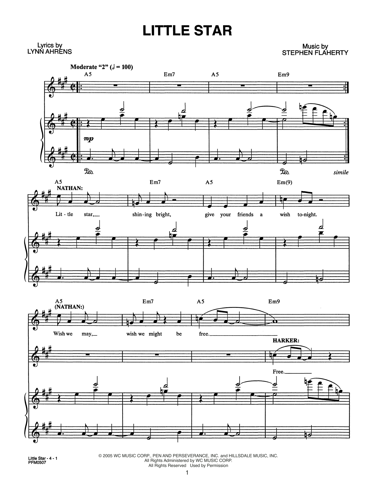 Download Lynn Ahrens and Stephen Flaherty Little Star (from Dessa Rose: A New Mus Sheet Music