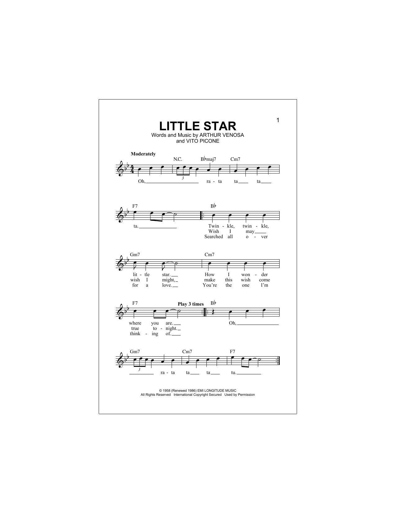 Download The Elegants Little Star Sheet Music