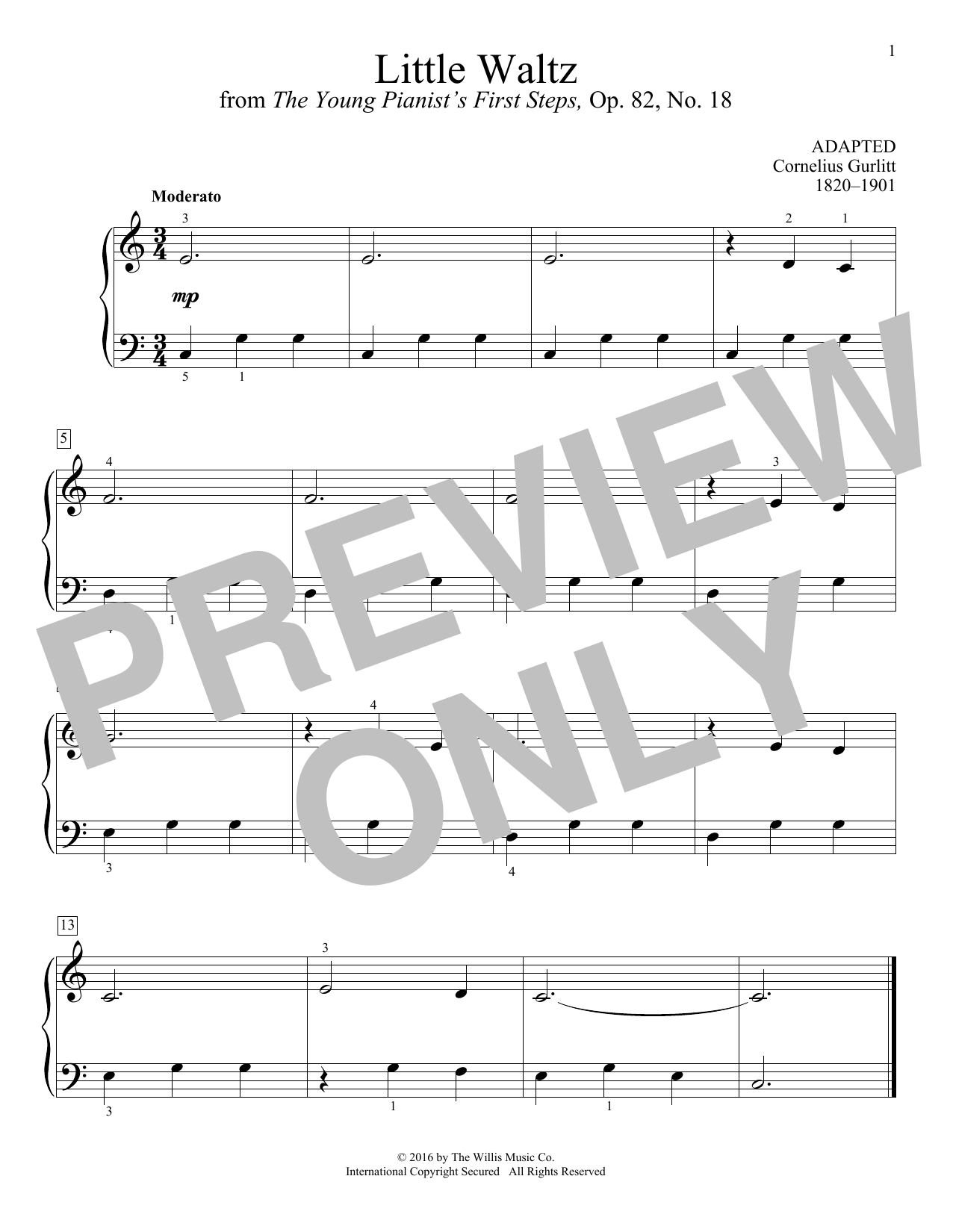 Download Cornelius Gurlitt Little Waltz Sheet Music