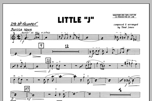 Download Thad Jones Little 'J' - 2nd Bb Trumpet Sheet Music