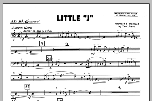 Download Thad Jones Little 'J' - 3rd Bb Trumpet Sheet Music