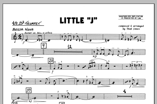 Download Thad Jones Little 'J' - 4th Bb Trumpet Sheet Music