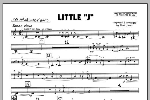 Download Thad Jones Little 'J' - 5th Bb Trumpet Sheet Music