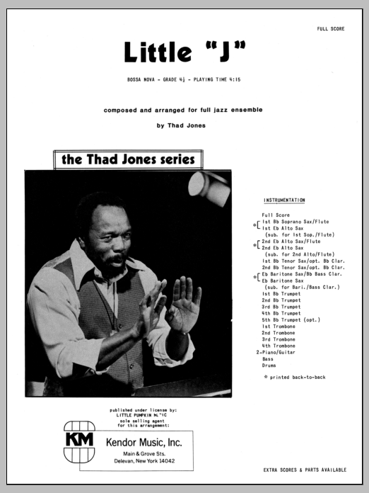 Download Thad Jones Little 'J' - Full Score Sheet Music