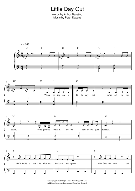Download Justine Clarke Little Day Out Sheet Music