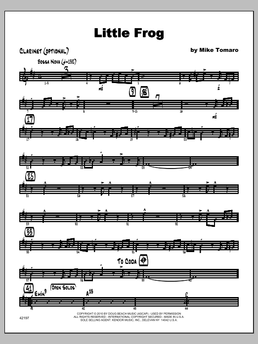 Download Tomaro Little Frog - Clarinet Sheet Music
