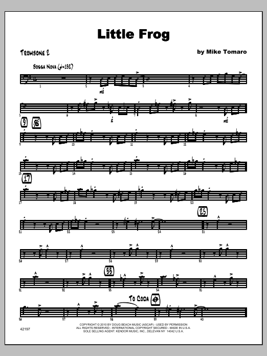 Download Tomaro Little Frog - Trombone 2 Sheet Music