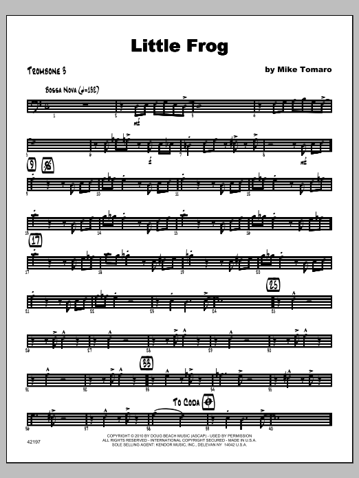 Download Tomaro Little Frog - Trombone 3 Sheet Music