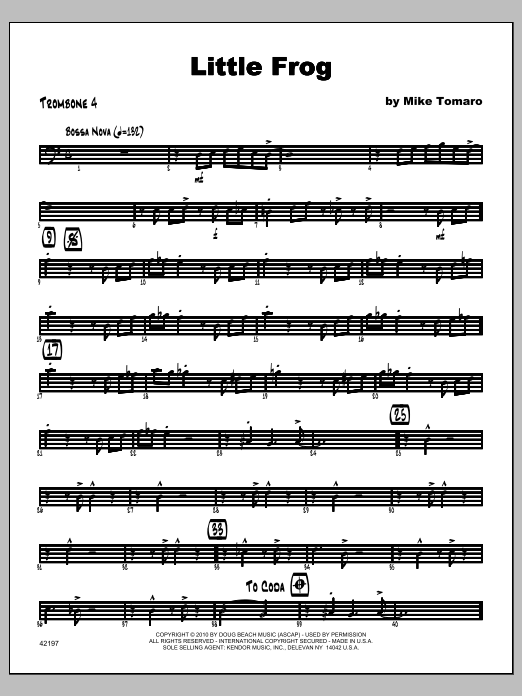 Download Tomaro Little Frog - Trombone 4 Sheet Music