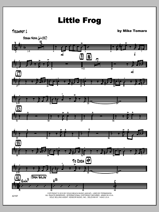 Download Tomaro Little Frog - Trumpet 1 Sheet Music