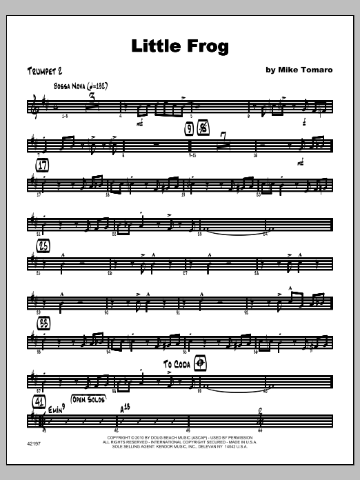 Download Tomaro Little Frog - Trumpet 2 Sheet Music