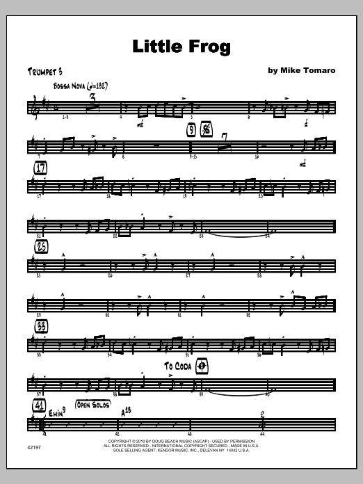 Download Tomaro Little Frog - Trumpet 3 Sheet Music