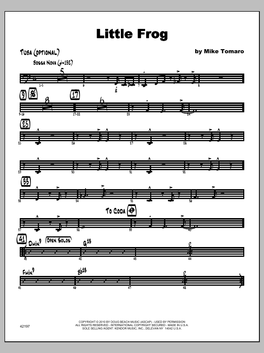 Download Tomaro Little Frog - Tuba Sheet Music