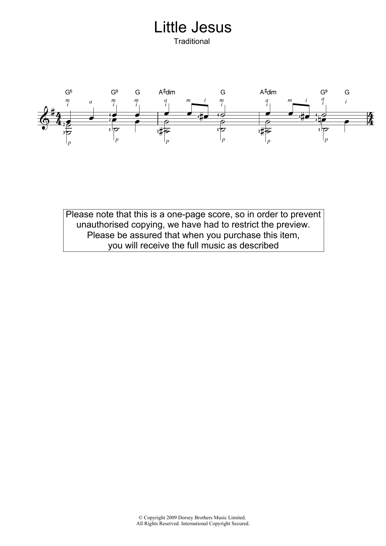 Christmas Carol Little Jesus (Rocking Carol) sheet music notes printable PDF score