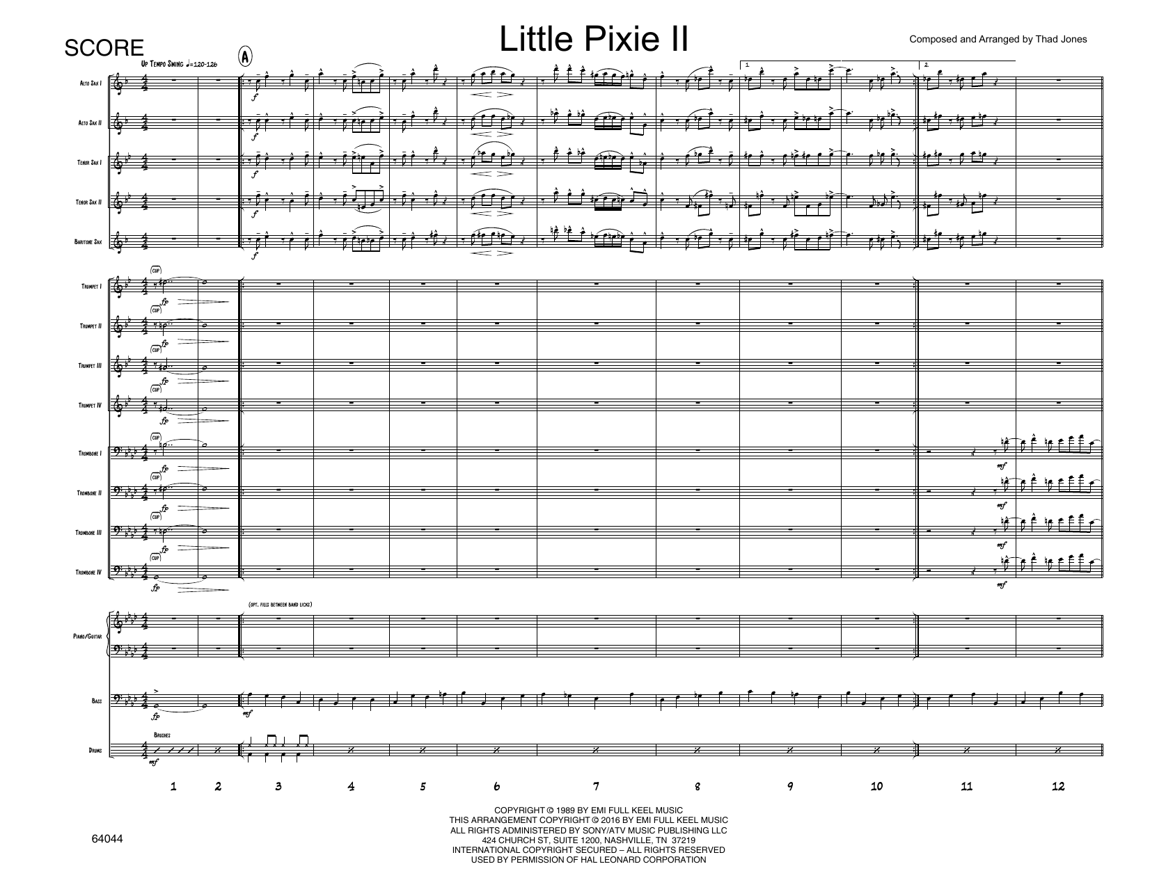 Download Thad Jones Little Pixie II - Full Score Sheet Music