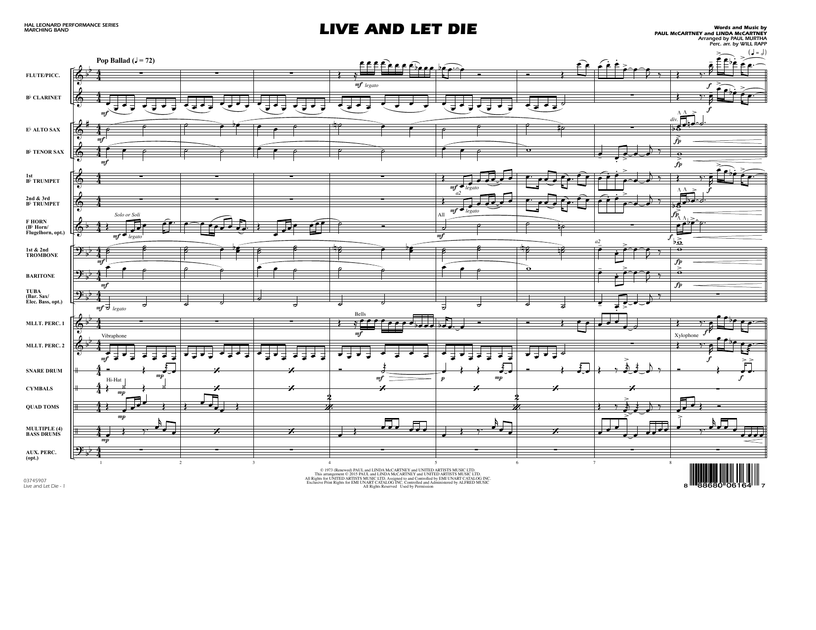 Download Paul Murtha Live and Let Die - Conductor Score (Ful Sheet Music