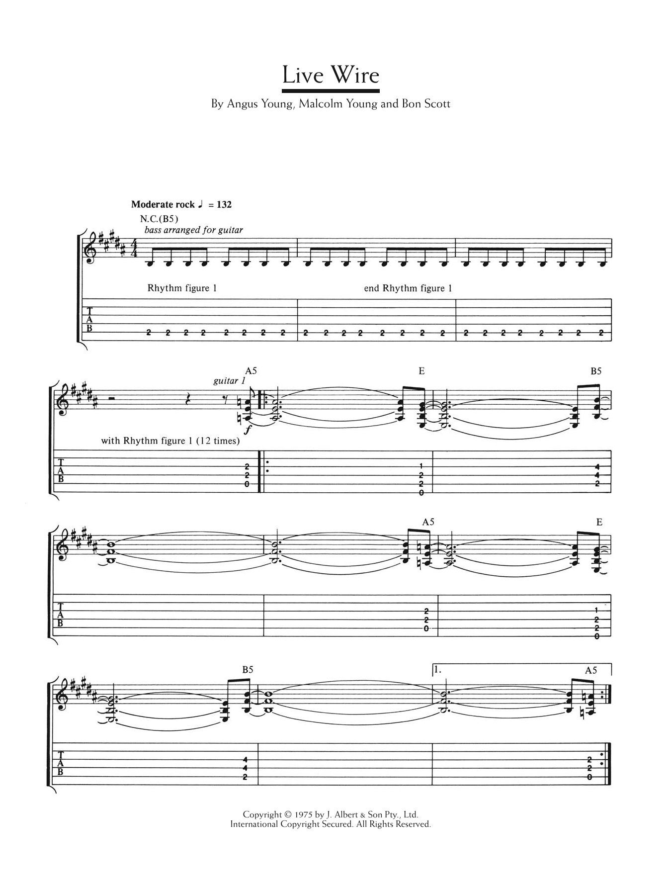 Download AC/DC Live Wire Sheet Music