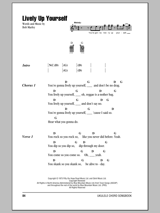 Download Bob Marley Lively Up Yourself Sheet Music