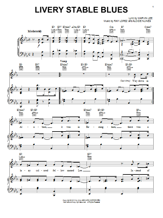 Download Marvin Lee Livery Stable Blues (Barnyard Blues) Sheet Music
