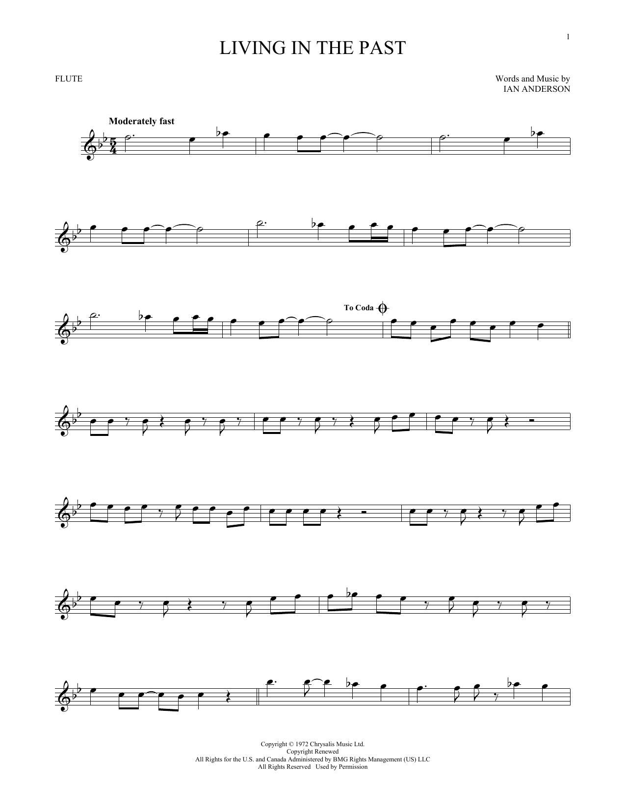 Download Jethro Tull Living In The Past Sheet Music