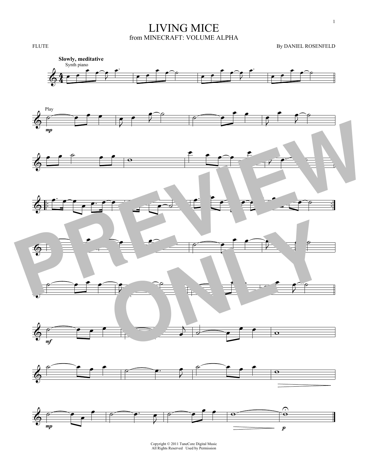 Download C418 Living Mice (from Minecraft) Sheet Music