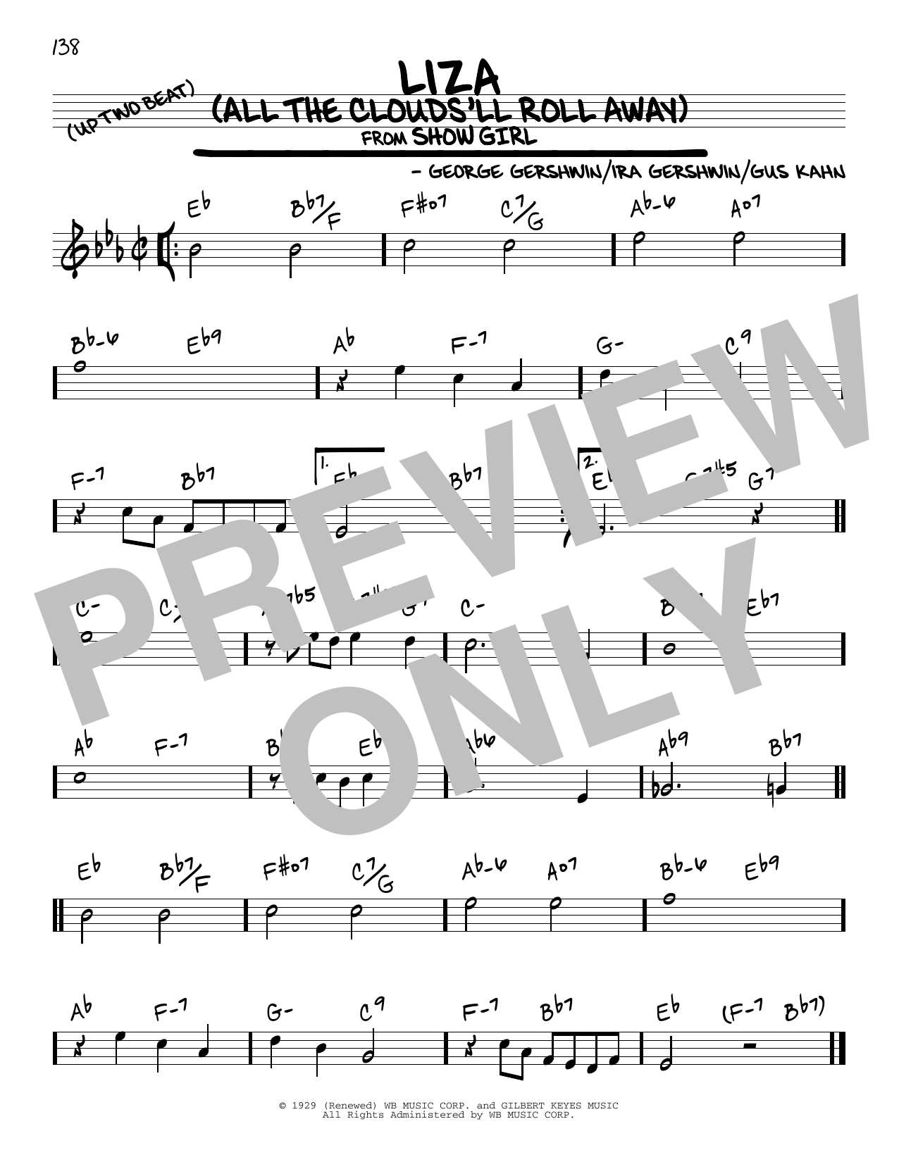 Download George Gershwin Liza (All The Clouds'll Roll Away) Sheet Music