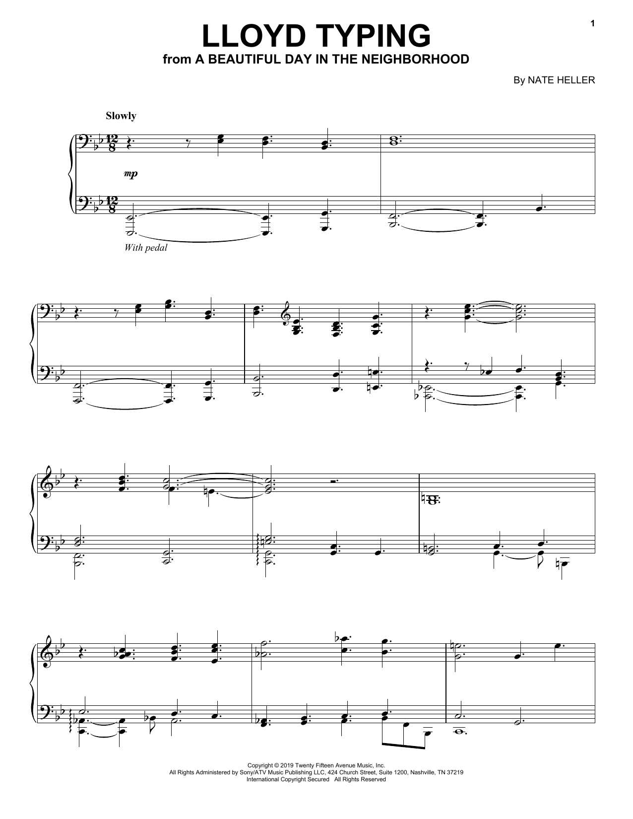 Download Nate Heller Lloyd Typing (from A Beautiful Day in t Sheet Music
